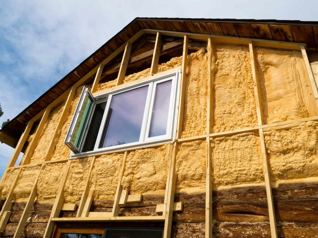 Commercial spray foam installation detail