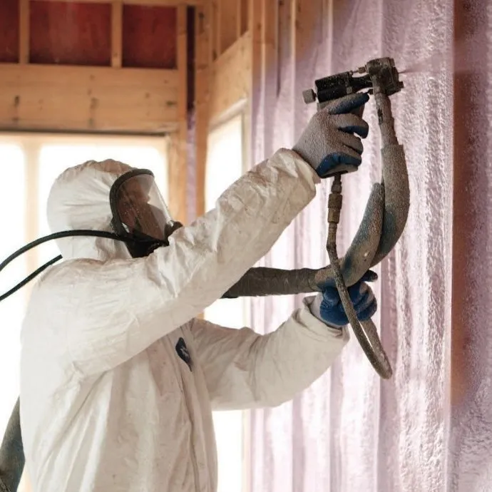Spray foam installation in framing