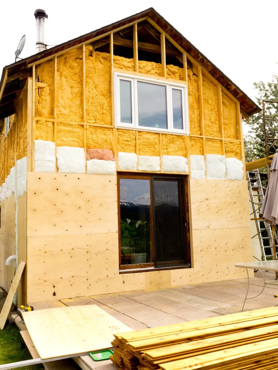Finished spray foam coverage